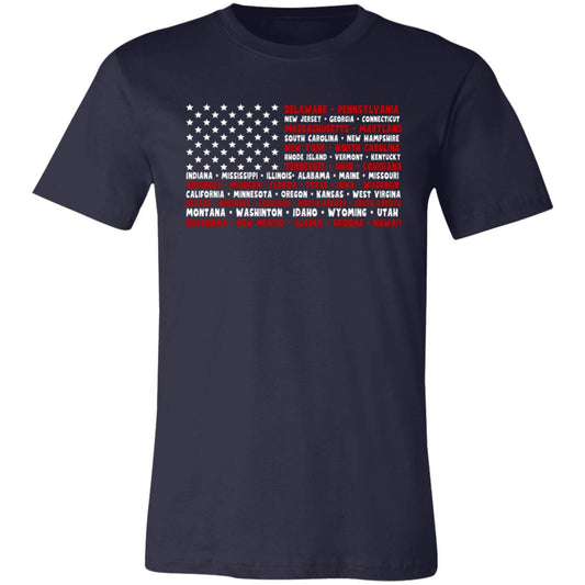 American Flag With States Unisex T-Shirt