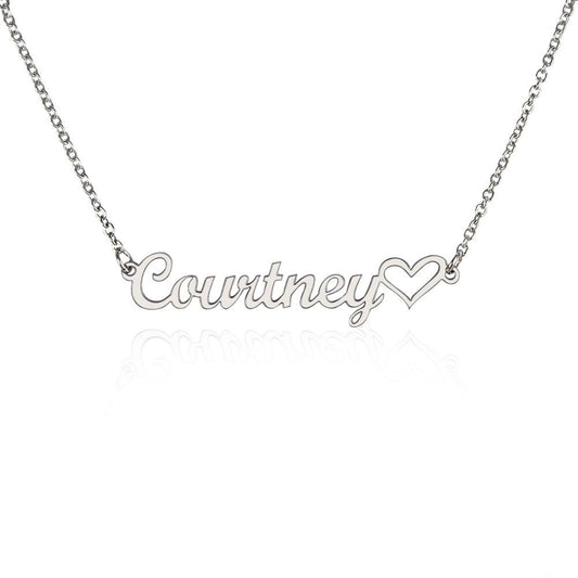 Custom Name Necklace With Heart | No Message Card