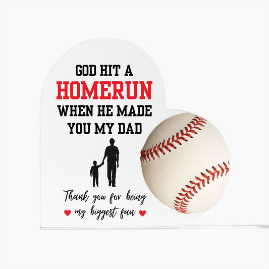 Baseball Dad | Heart Plaque