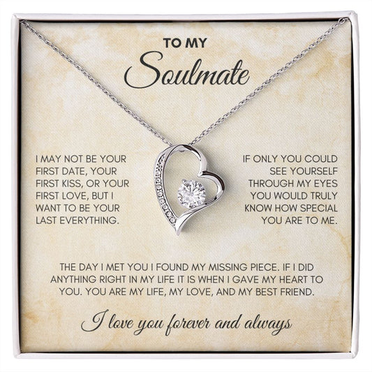 To Soulmate - Forever and Always | Forever Love Necklace | Parchment Card